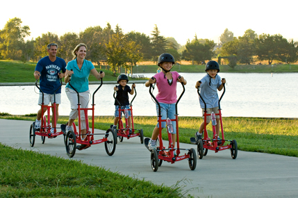 family enjoying in park